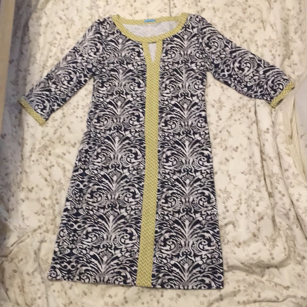 J. McLaughlin Gillian Scoop Neck Keyhole Catalina Cloth Dress